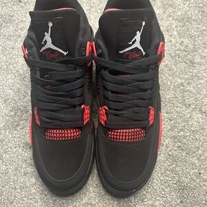 Jordan Men's Black and Red High-Top Sneakers